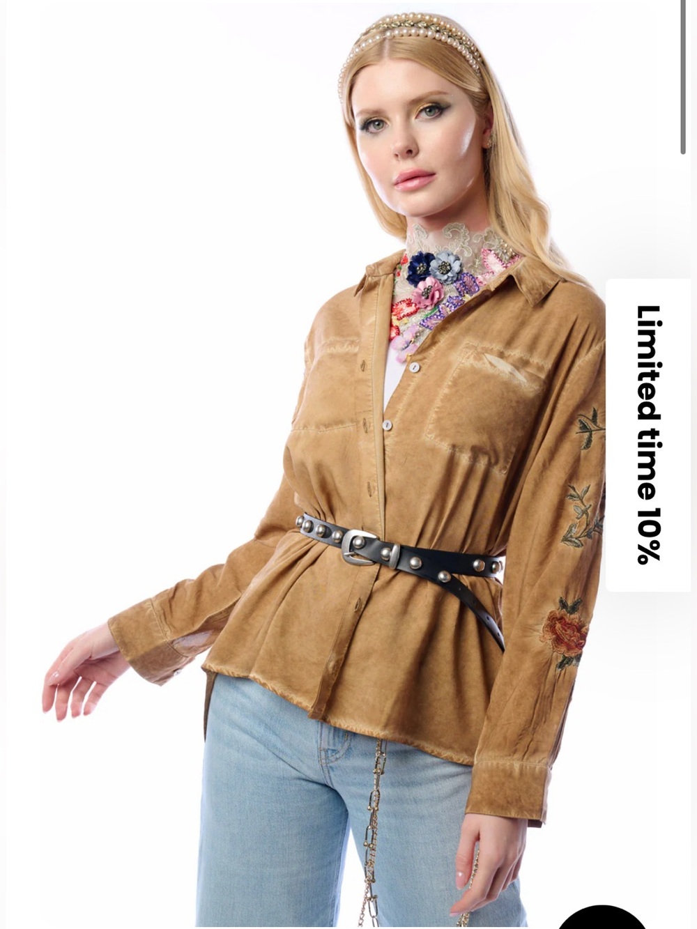 NWT Aratta Silent Journey- Kate Shirt- Vintage Brown - Picture 2 of 16
